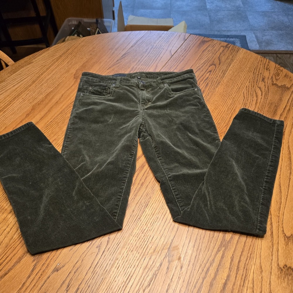 Kut from the Kloth Diana Skinny Ankle Corduroy Pants Womens 8 Olive Green EUC
